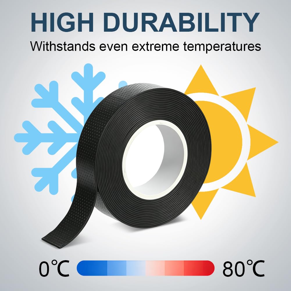 Selbstschweißendes Isolierband, universal, 4,5 m x 19 mm x 0,8 mm, wasserdichtes Gummiband, schwarz, elektrisches Isolierband, Reparatur, Reparaturband für Rohre, Kabelwerkzeug (2 Rollen) – Bild 5