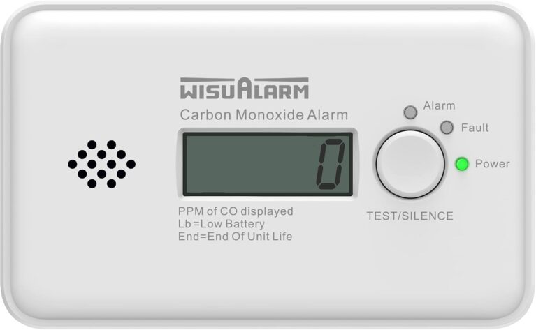 Kohlenmonoxidmelder, 10-Jahres-Batterie, CO-Melder, Kohlenmonoxidmelder Testsieger, CO-Warner mit LCD-Display und Test-/Stummschalttaste, TÜV-zertifiziert nach EN 50291 (Standalone, mit Display)