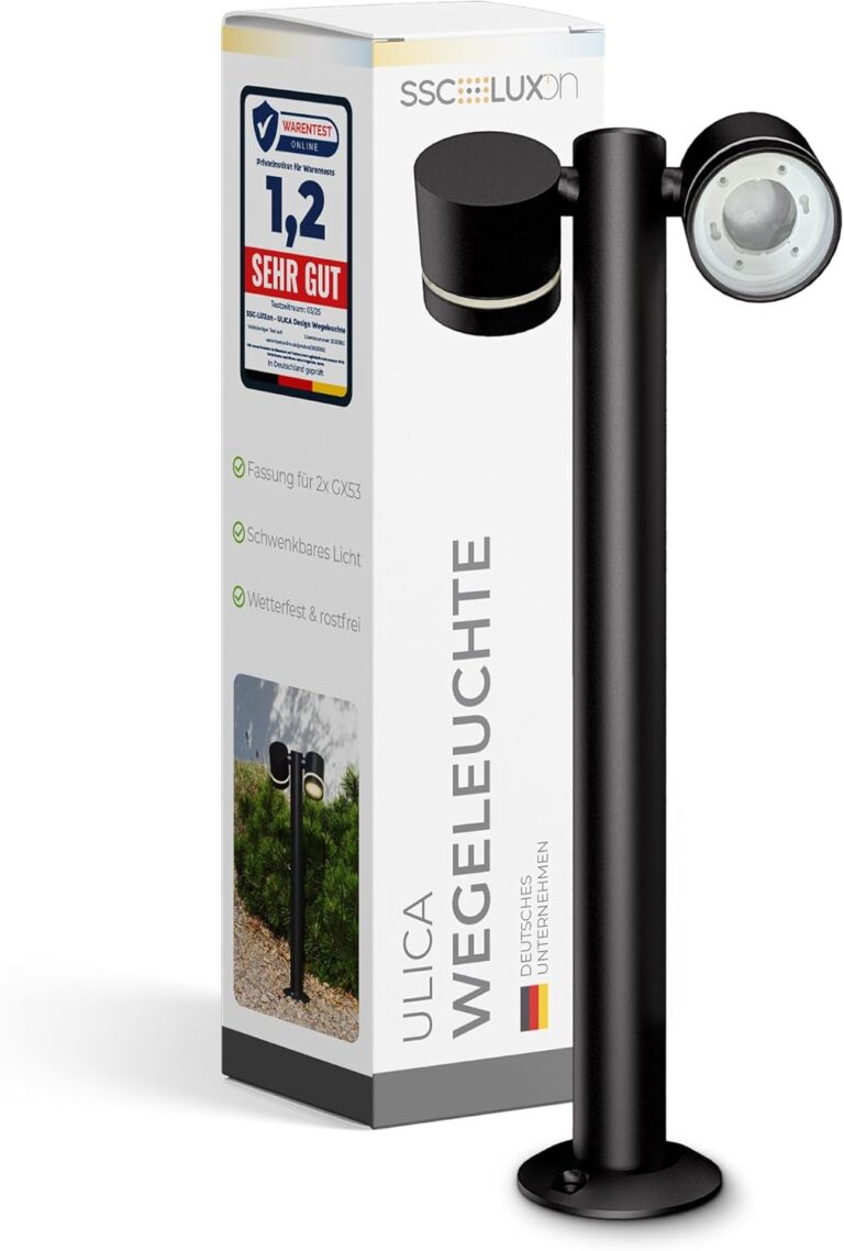 SSC-LUXon Außensteckdose ULICA für 2x GX53 Außenpollerleuchte IP54 schwenkbar 230V Wegeleuchte Stehleuchte