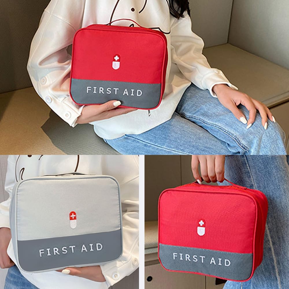 1-teiliges Erste-Hilfe-Set, wasserdichtes Erste-Hilfe-Set, tragbarer leerer Erste-Hilfe-Koffer, ideal für Familien, Camping und den Außenbereich (rot, 23,5 x 9 x 19,5 cm) – Bild 6