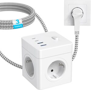 Steckdosenwürfel mit USB, 8-in-1 M...