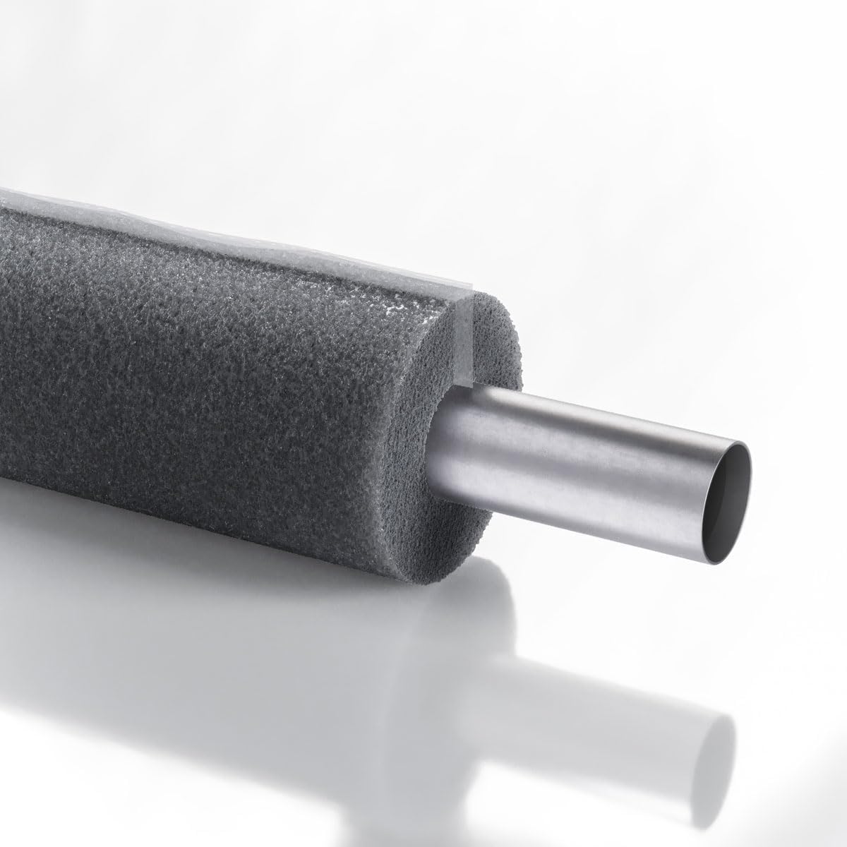 Bauhandel24-1 m Rohrisolierung selbstklebend Schaumstoff Rohrisolierung Heizungsrohre 20 mm Dämmstärke Ø 28 mm Rohrdurchmesser grau – Bild 2