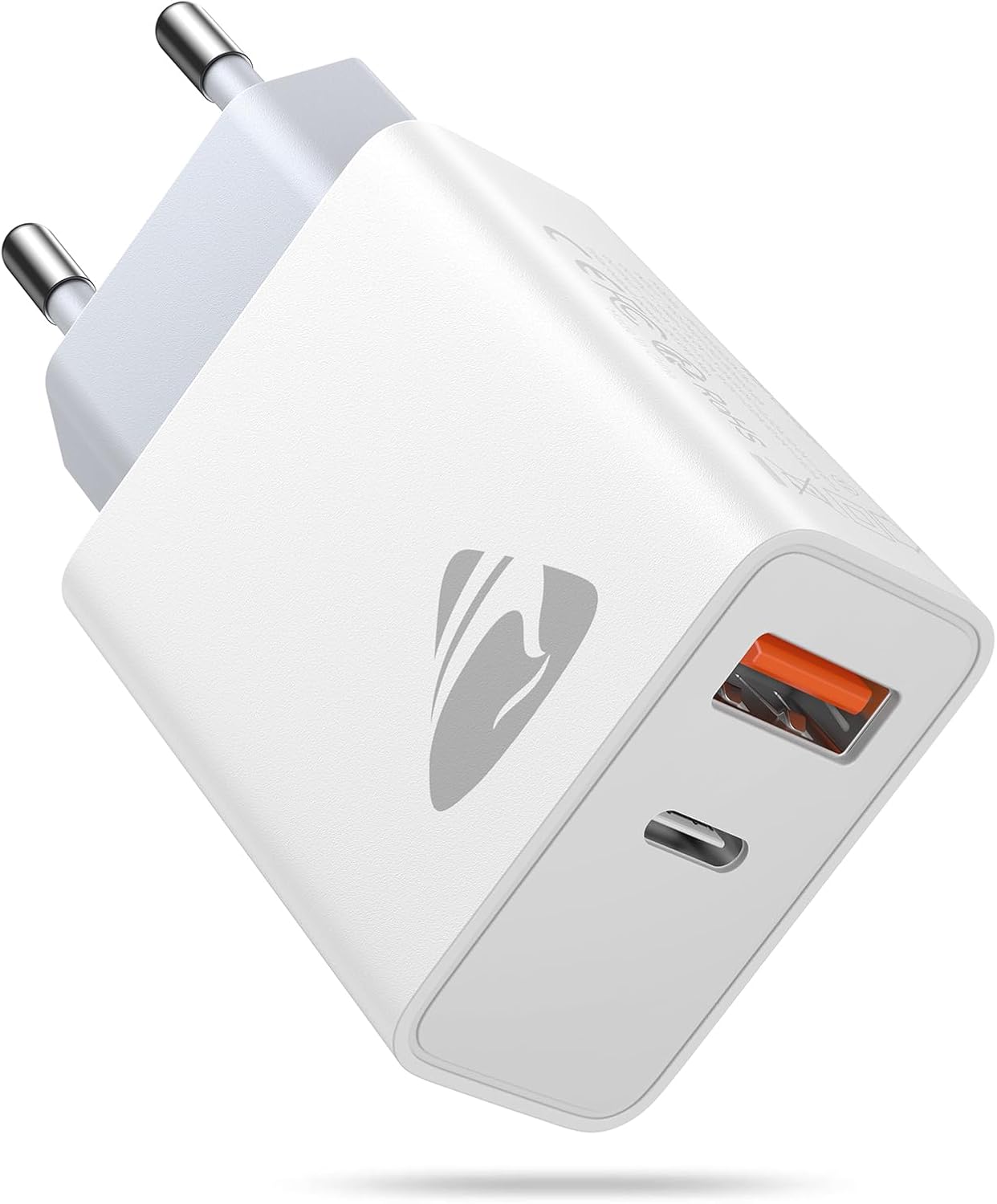 USB-C-Ladegerät, 2-Port-USB-Stecker, 20-W-Schnellladegerät mit USB-C und USB-A, PD 3.0-Netzteil, USB-Netzteil, mehrere USB-Ladegeräte für iPhone 17 Pro Max 16 15 14 13, iPad, Samsung, Mobiltelefone