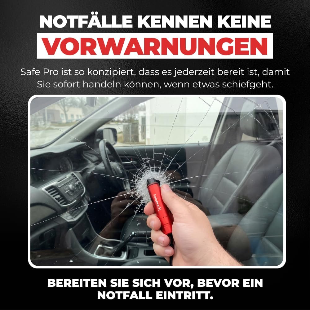 Nothammer fürs Auto mit Sicherheitsgurtschneider – lebensrettender kompakter Glasbrecher mit Federkorn – Sicherheitsrettungswerkzeug und Scheibenzertrümmerer für schnelle Flucht bei Verkehrsunfällen (2 Stück) – Bild 3