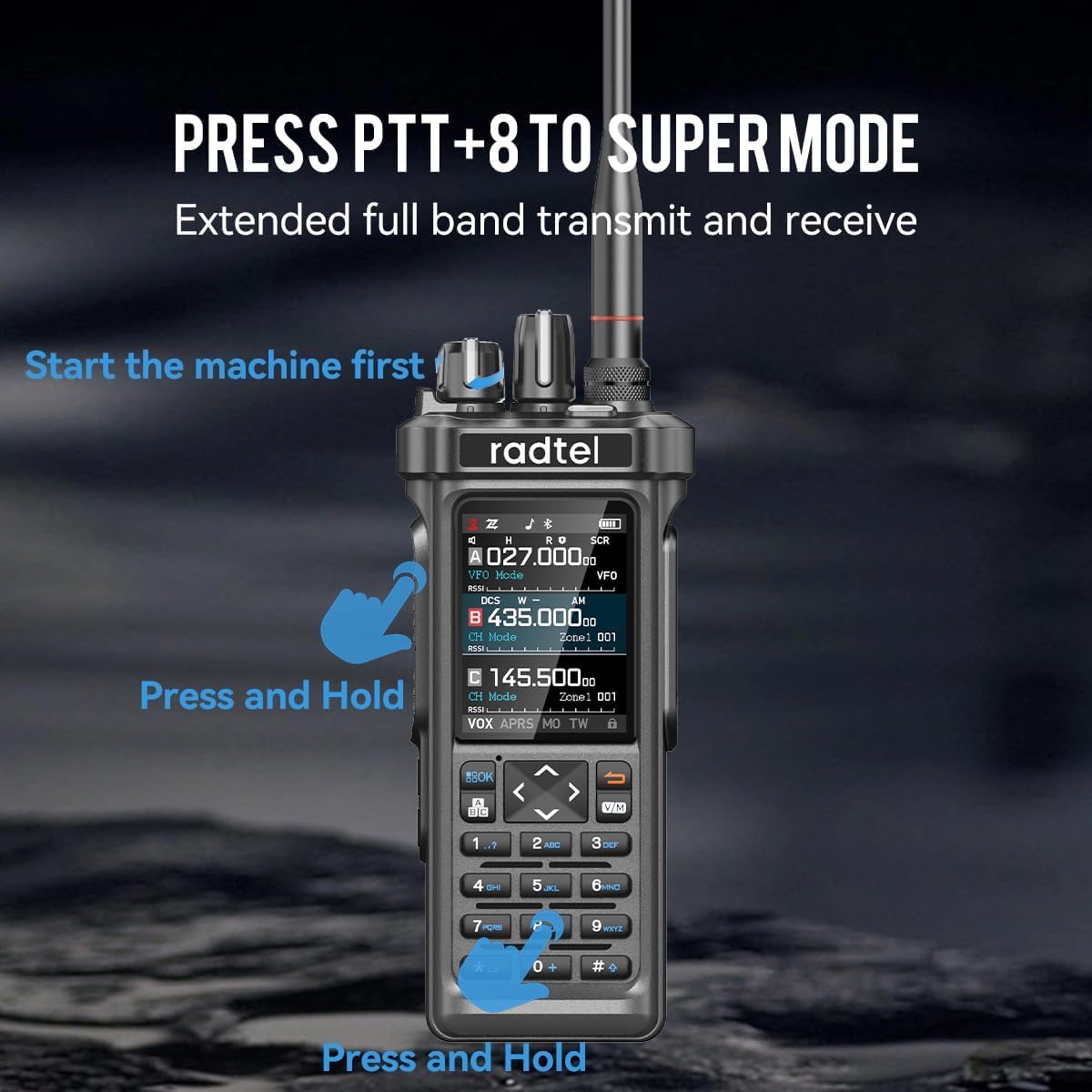 Radtel RT-950 PRO Amateurfunk, GPS/APRS, 10 W Walkie Talkie, Handfunkgerät mit großer Reichweite, AM/FM/CB/SW/MW/LW RX, Bluetooth-App-Programmierung, NOAA, Spektrumanalysator (mit Prog – Bild 6