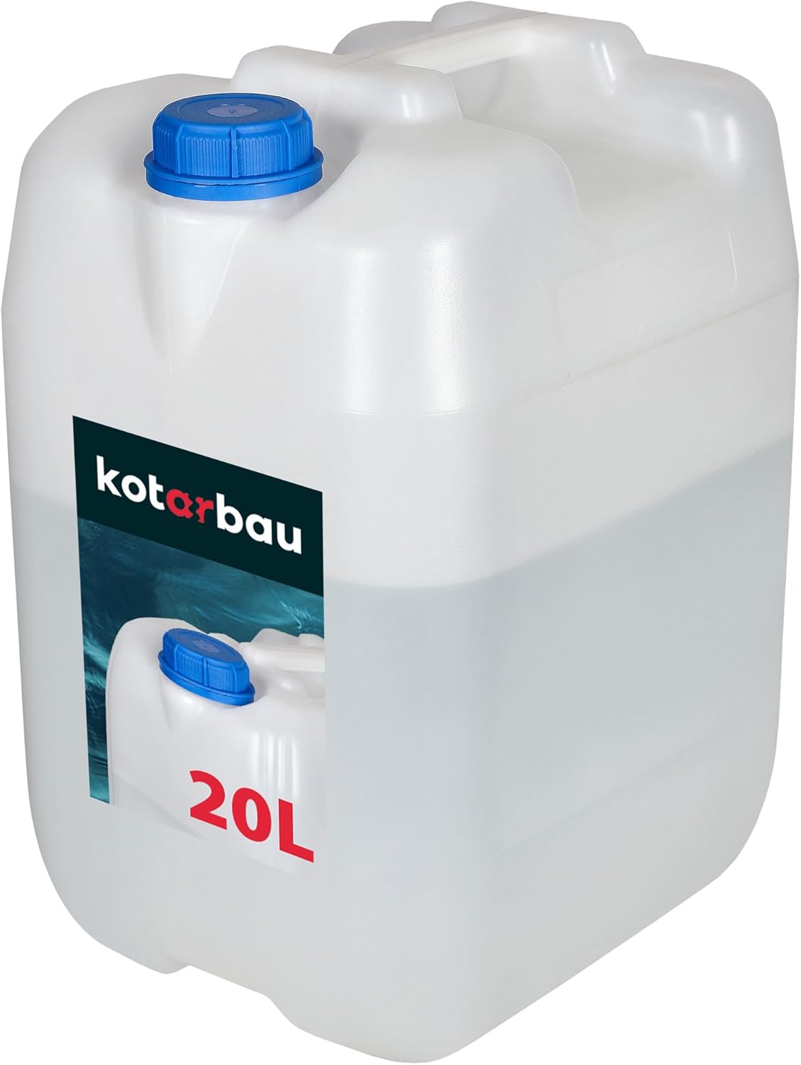 KOTARBAU® Wasserkanister 20L ohne Wasserhahn, Kunststoffkanister für Wasserkanister, lebensmittelechter PE-Trinkwasserbehälter mit Schraubverschluss, Trinkwasserkanister, Wasserbehälter