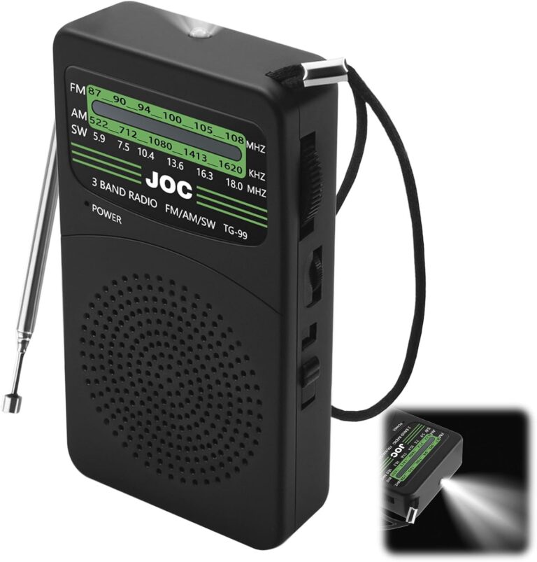 AM-FM-Radio, batteriebetrieben, Mini-Transistorradio, Weltempfänger-Radio mit großartigem Empfang, Mittelwellenradio mit Betriebsanzeige, hinterem Clip und Lautsprecher für Reisen, Camping, Vatertag