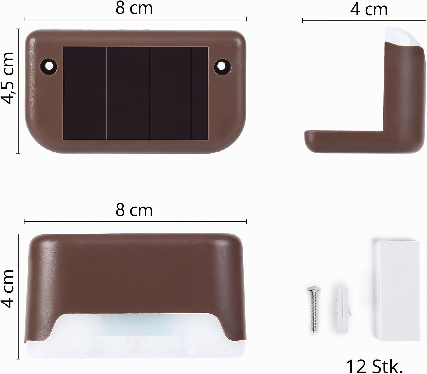 Solpex Solarleuchten, wasserdichte LED-Beleuchtung für Außentreppen, Stufen, Zaun, Hof, Terrasse, Dachrinne, Weg, Dekoration, 12 Stück, warmweißes Licht – Bild 7