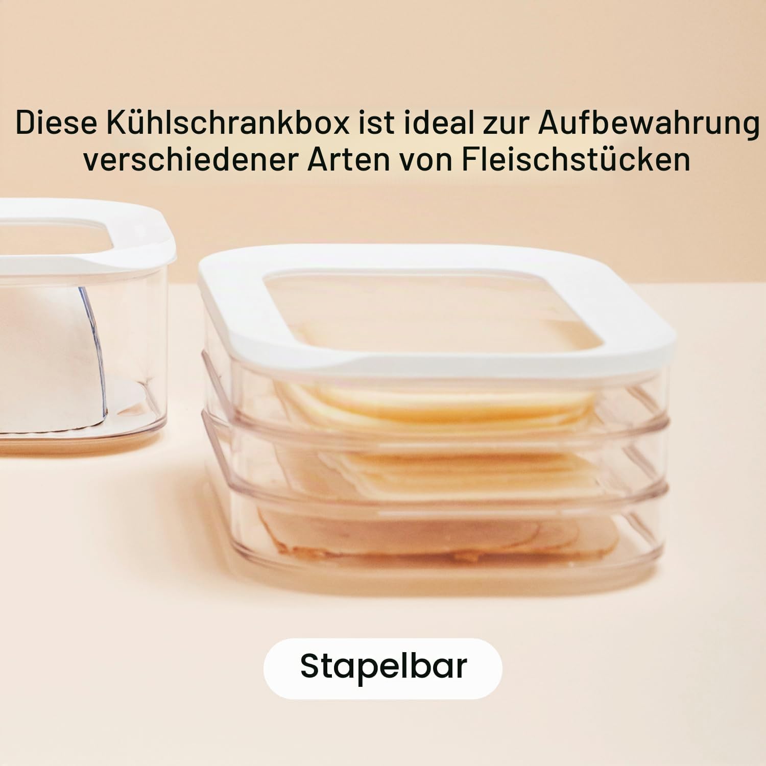 Mepal - Modula 3-lagige Wurstaufbewahrungsdose - Kühlschrank - Aufbewahrungsbox mit Deckel - Geeignet zur Aufbewahrung von Fleischprodukten - 3 separate Kühlschrank-Aufbewahrungsboxen - 1650 ml - Schwarz – Bild 8