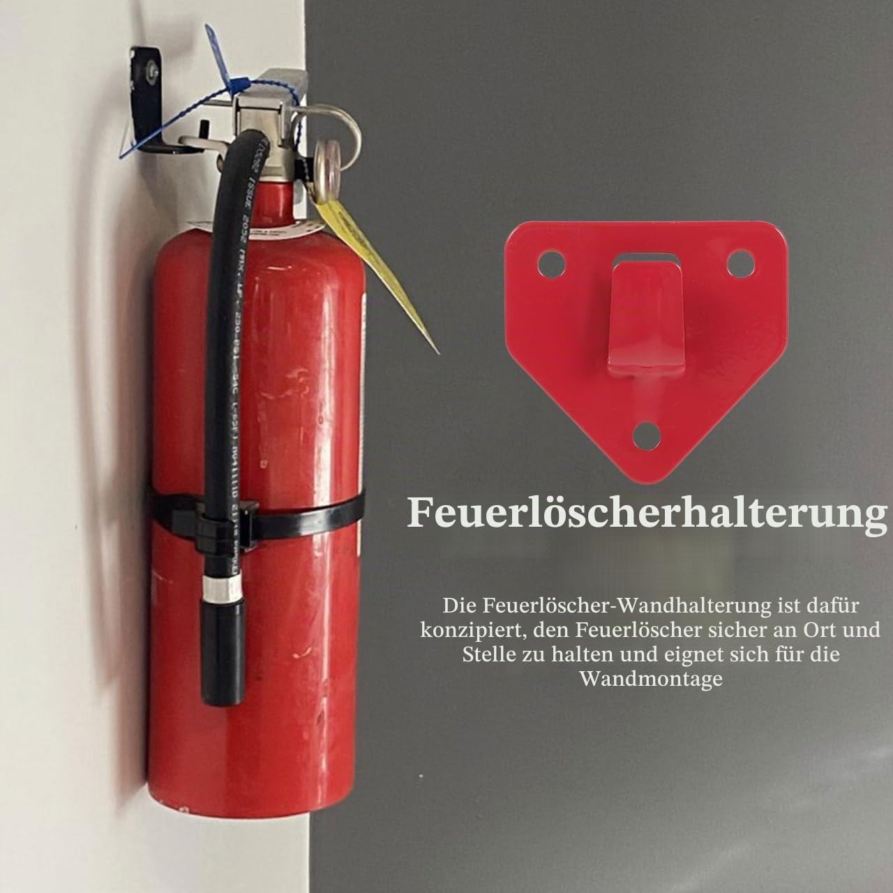 jojofuny 8 Stück Feuerlöscher-Wandhalterung – Universelle Wandhalterung aus robustem Metall für Trockenchemikalien und Wasserlöscher – Stabile Feuerlöscher-Halterung für Zuhause, Werkstatt & Büro – Bild 3