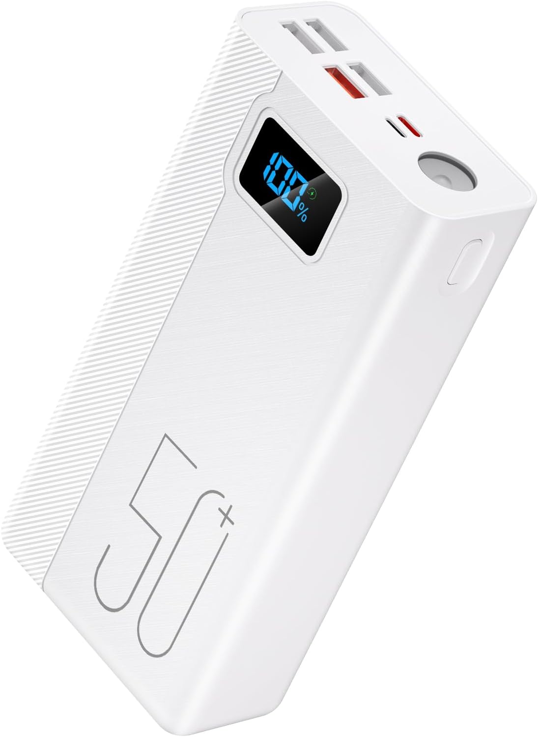 50.000 mAh Powerbank: Externer Akku mit großer Kapazität, 22,5 W Schnellladung sowie 5 Ausgängen und 3 Eingängen für MP3-Player