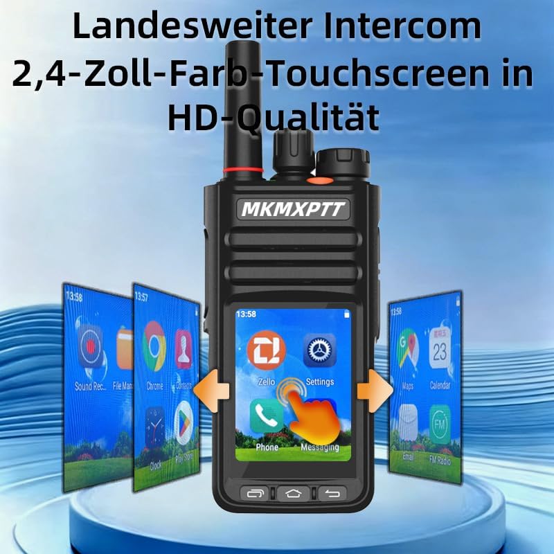 Globales HD-Walkie-Talkie, 2,4-Zoll-TFT-Touchscreen, Android 9.0, WLAN, Bluetooth, GPS, 2G/3G/4G-Unterstützung – Bild 5