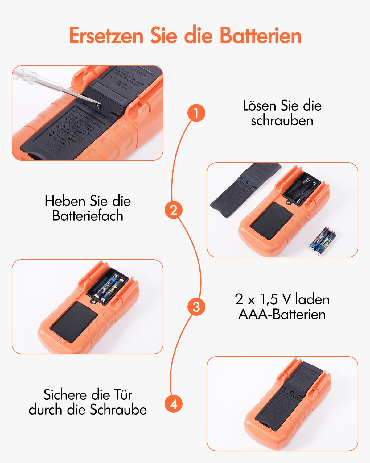 Crenova MS8233D Digital-Multimeter, Spannungsprüfer, Strommessgerät, Voltmeter, Messgerätetester, NCV mit 6000 Count LCD-Display, Hintergrundbeleuchtung – Bild 8
