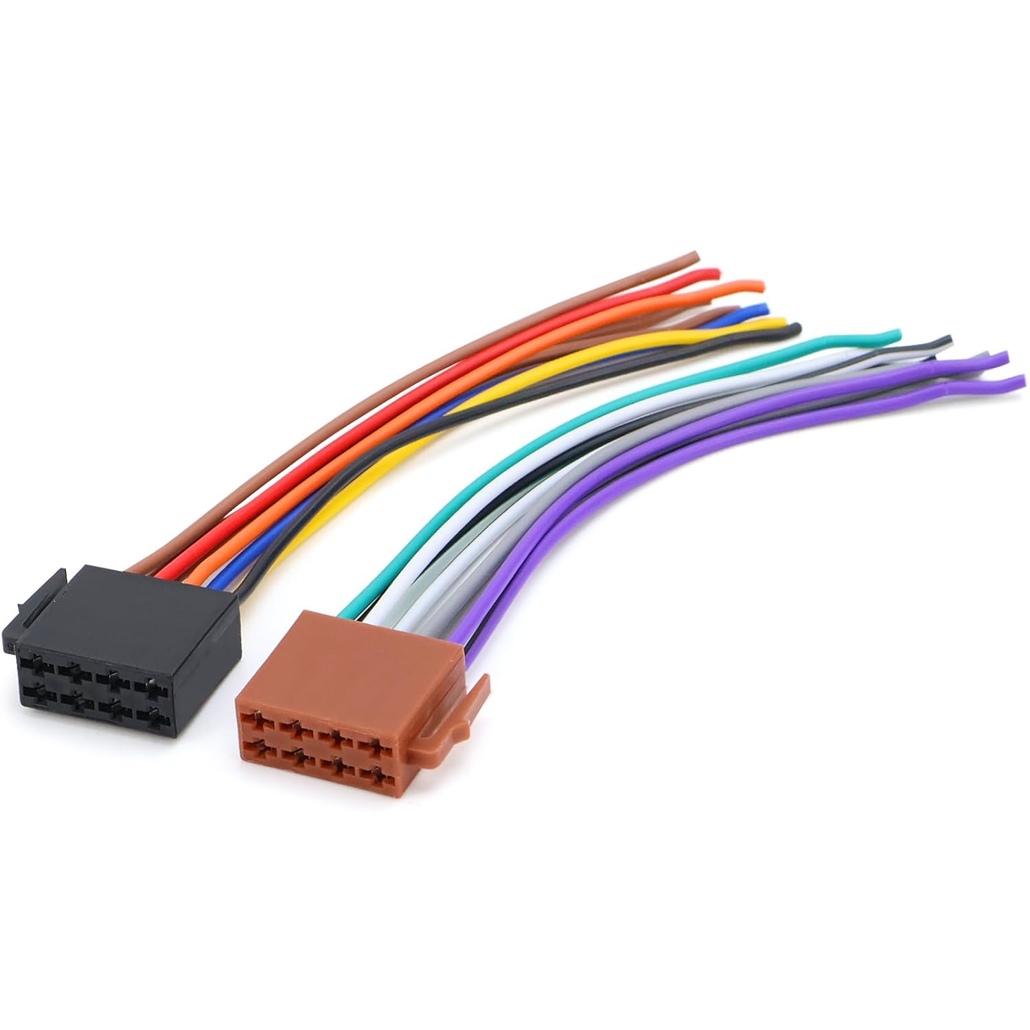 Rierousy DIN ISO 16 Pin Adapterkabel für Autoradio, ISO Stecker auf offene Kabelenden, Autoradio Anschlusskabel kompatibel mit VW Fahrzeugen