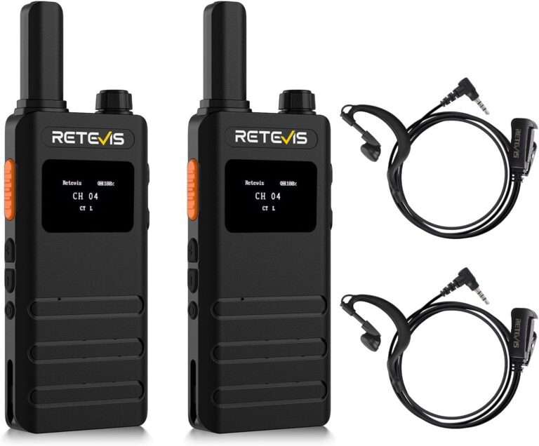 Retevis B63S Walkie Talkie, PMR-Radio, 15 mm ultradünn, RT622P 3.0, VOX, LCD-Display, 103 g leicht, USB C, 1620 mAh, professionelles Funkset für Familie (2 Stück, schwarz)