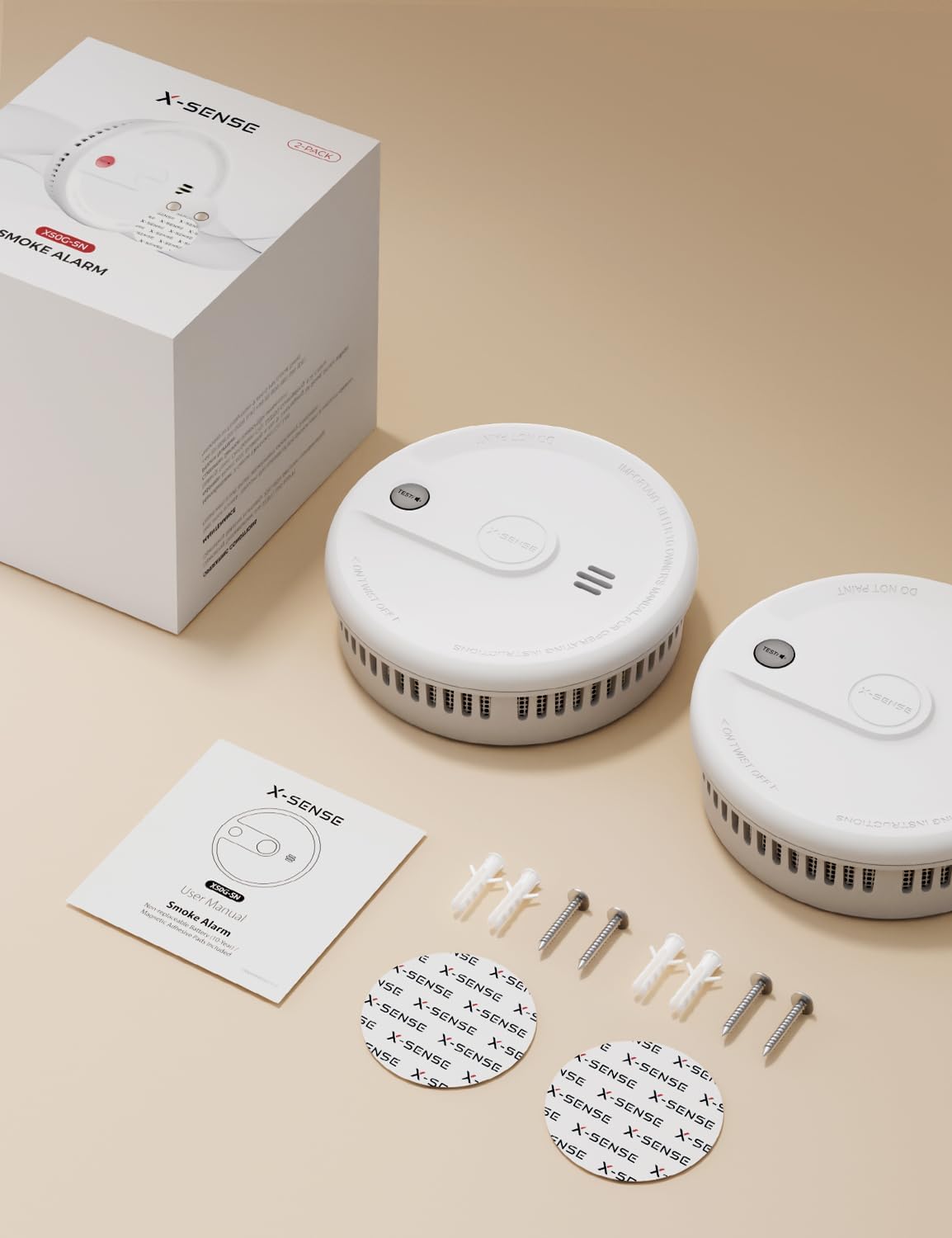 X-Sense Rauchmelder mit 10-jähriger Batterie, zertifiziert nach EN 14604, Feuermelder mit Magnethalterung, Standby ohne LED-Blinksignal, Test-/Stummschalttaste, ultraschlank, XS0G-SN, 2 Stück – Bild 8