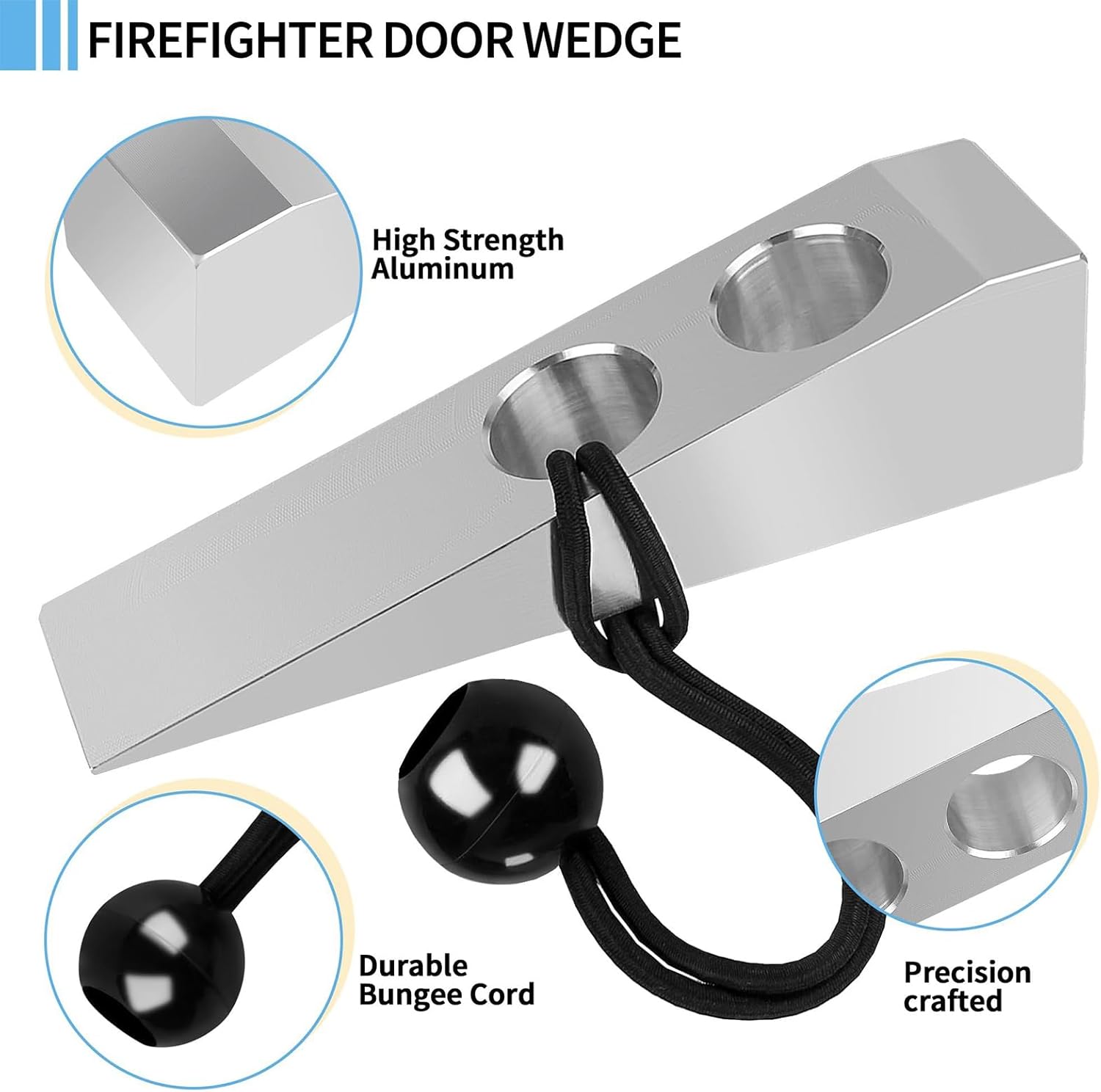 Aluminium-Feuerwehrkeil, Notfall-Einstiegsausrüstung, Türkeil aus Metall mit robustem Design, Sicherheitswerkzeug für die Inspektion von Fensterwänden, Rettungsausrüstungskeil für Zuhause – Bild 6