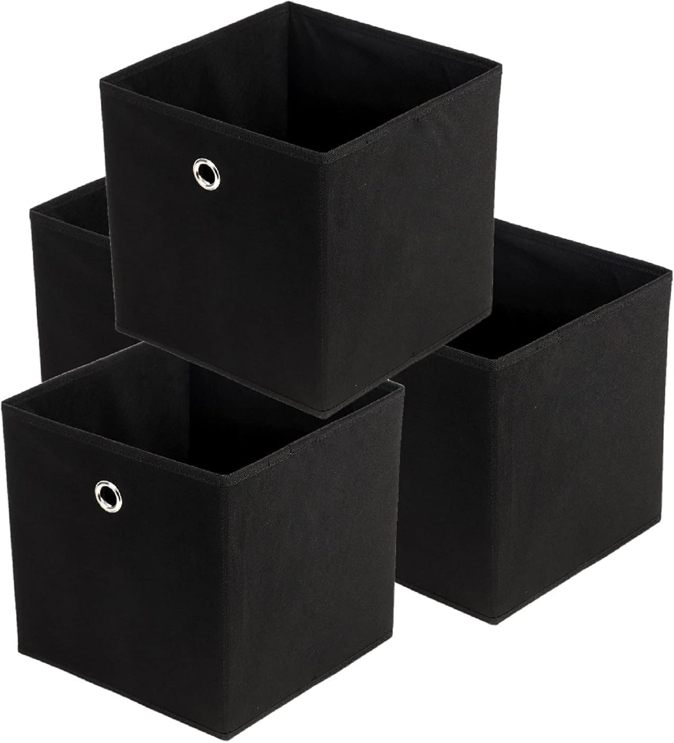 Faltbare Aufbewahrungsboxen 32 x 32 x 32 cm für Kallax-Regale – Stoffboxen mit Griffloch, platzsparend und stabil – Aufbewahrungslösung (schwarz, 4 Stück) – Bild 9