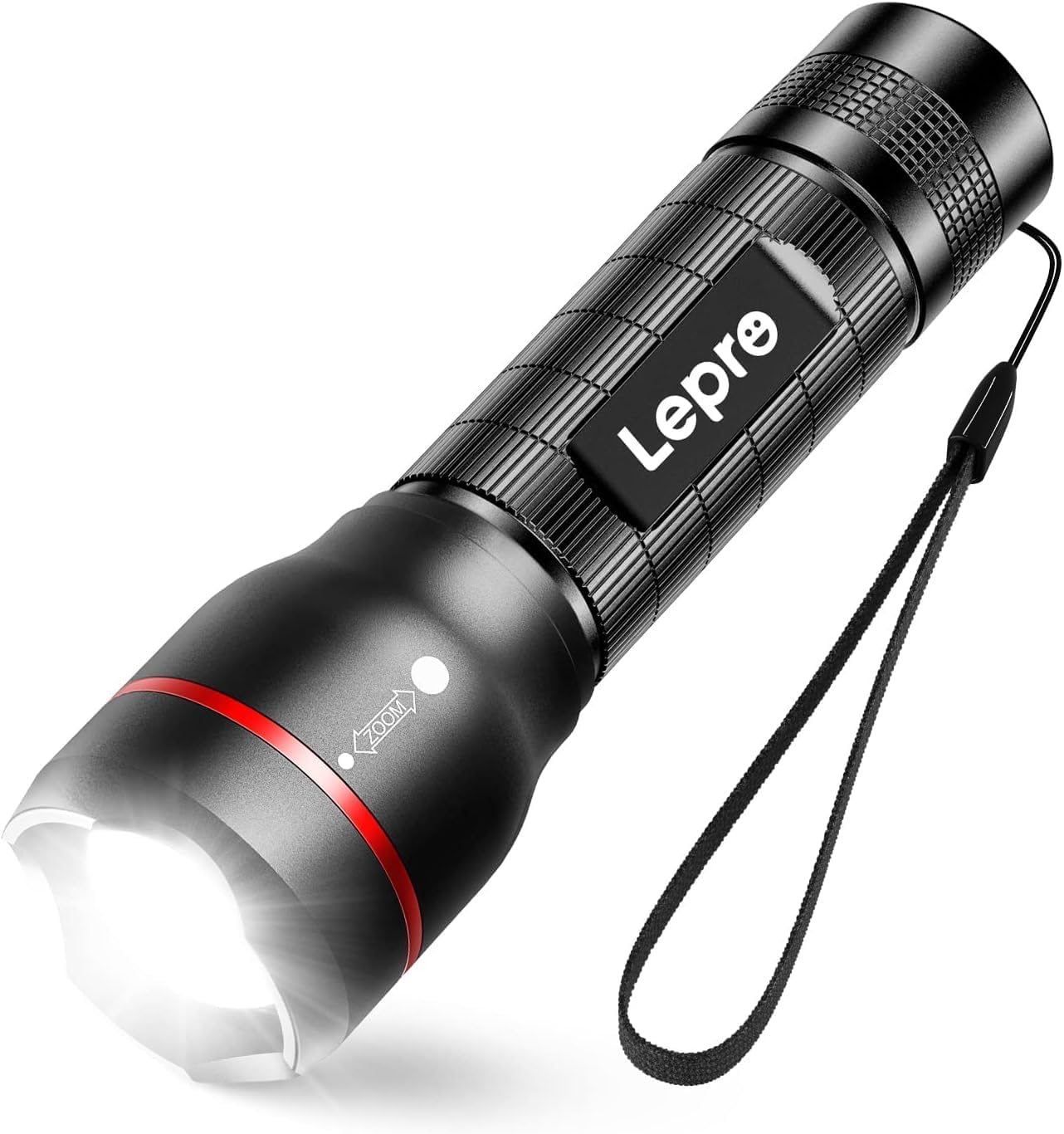 Lepro LED-Taschenlampe, LE2000, extrem helle kleine Taschenlampen, batteriebetrieben mit 5 Modi, zoombare Camping-Handlampe, wasserdicht, praktische Taschenlampe für draußen, Wandern, Angeln, Hundespaziergang | Extrem helle Mini-Taschenlampen (keine Batterien im Lieferumfang enthalten), wasserdichte Taschenlampe für Outdoor, Wandern, Geschenk, Notfall