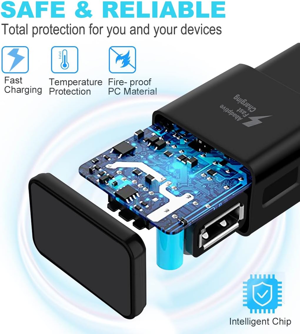 Ladegerät mit Ladekabel kompatibel mit Samsung Galaxy S25 S25+ S24 S23 S21 fe Ultra S8 Plus S9 Plus S10 Plus S10e 5G A57 A56 A36 A35 A26 A17 A16 A15 A05s A06 5g ai Xcover7 Schnellladegerät – Bild 5