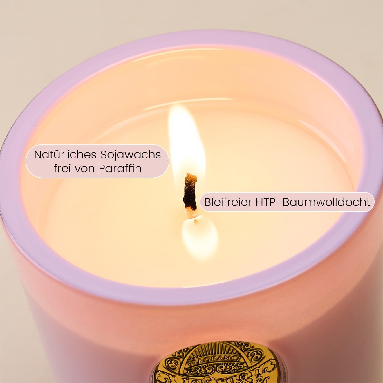 M&SENSE Duftkerzen im Glas Kokos-Limette-Aprikose, 290 g Duftkerze, natürliche Sojakerze, bunte Kerzengeschenke für Frauen, Aromatherapie-Kerze zur Entspannung, 55 Stunden Brenndauer – Bild 4