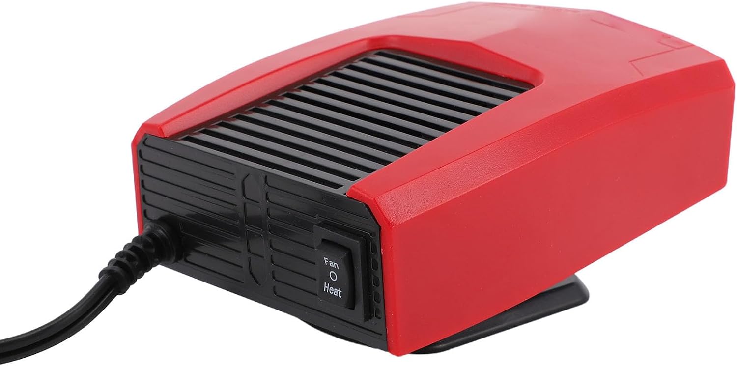 Fockety Batteriebetriebene Heizung, tragbare leise Heizung für kleine Räume mit Licht, USB-Anschluss und Thermostat, wiederaufladbarer Autofenster-Entfroster für Autos, Büro