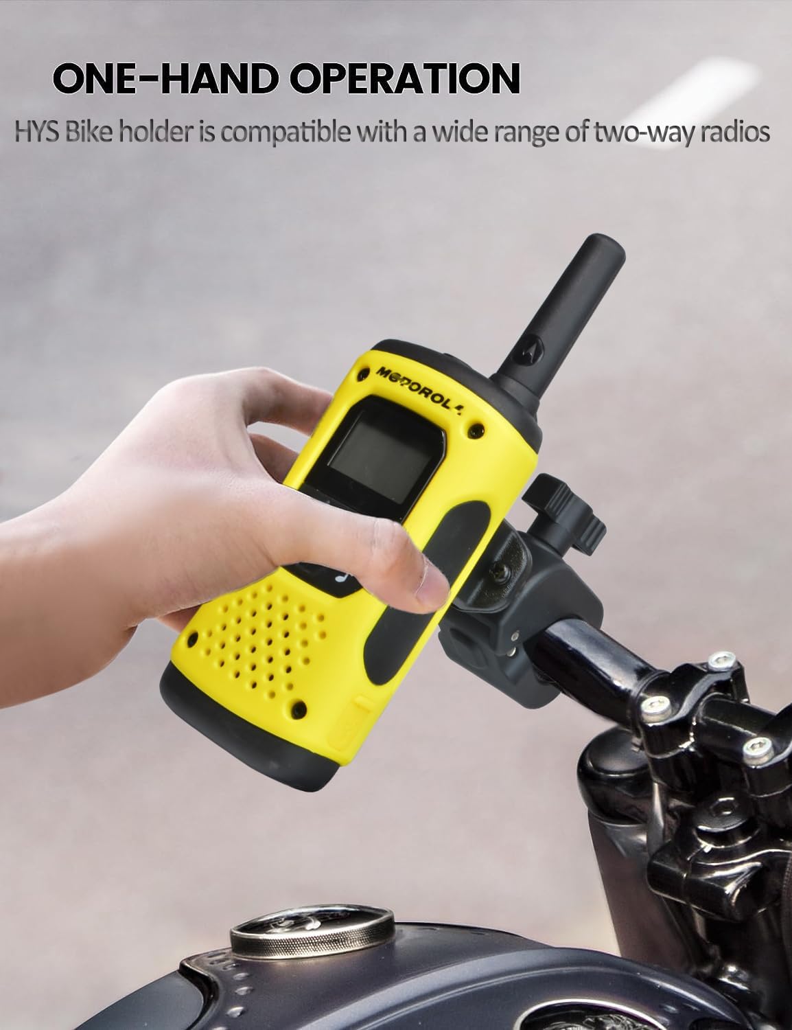 HYS Walkie Talkies Fahrrad-Auto-Halterung, verstellbare Motorrad-Radio-Halterung, kompatibel mit Motorola Talkabout TLKR Baofeng UV5R Mini Quansheng Radio (Z-6) – Bild 3