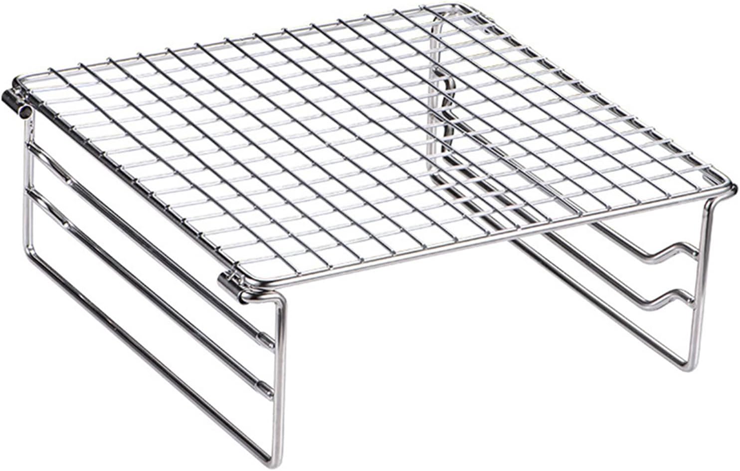 Grill-Wärmeständer, robuster tragbarer Grillrost aus Edelstahl mit Beinen für Outdoor-Rucksacktouren, Wandern, Picknick, Grillen