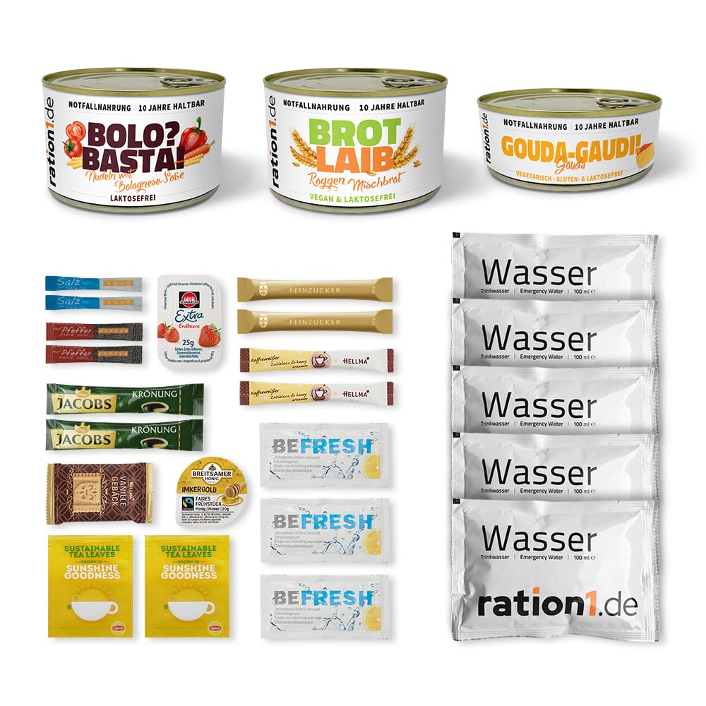 ration1 EPa-Nudeln mit Bolognesesauce, Notfallnahrung, 10 Jahre haltbar | Ein-Mann-Packung, Notration, Langzeitnahrung, Fertiggerichte, Fertiggerichte, Camping und Outdoor – Bild 3