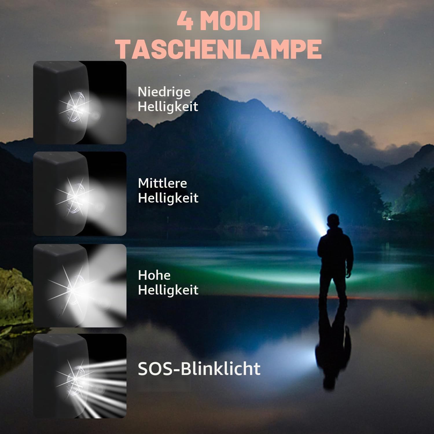 iRonsnow Notfall-Solarradio, tragbares Kurbelradio mit LED-Taschenlampe, wiederaufladbares 5000mAh-Netzteil, SOS-Alarm, AM/FM-Solarwindradio, USB-Ladegerät für Wandern, Camping (5000mAh Rot) | Tragbare, selbstbetriebene Radios mit SOS-Alarm, LED-Taschenlampe, Smartphone, USB-Ladegerät für Camping, Rot – Bild 4