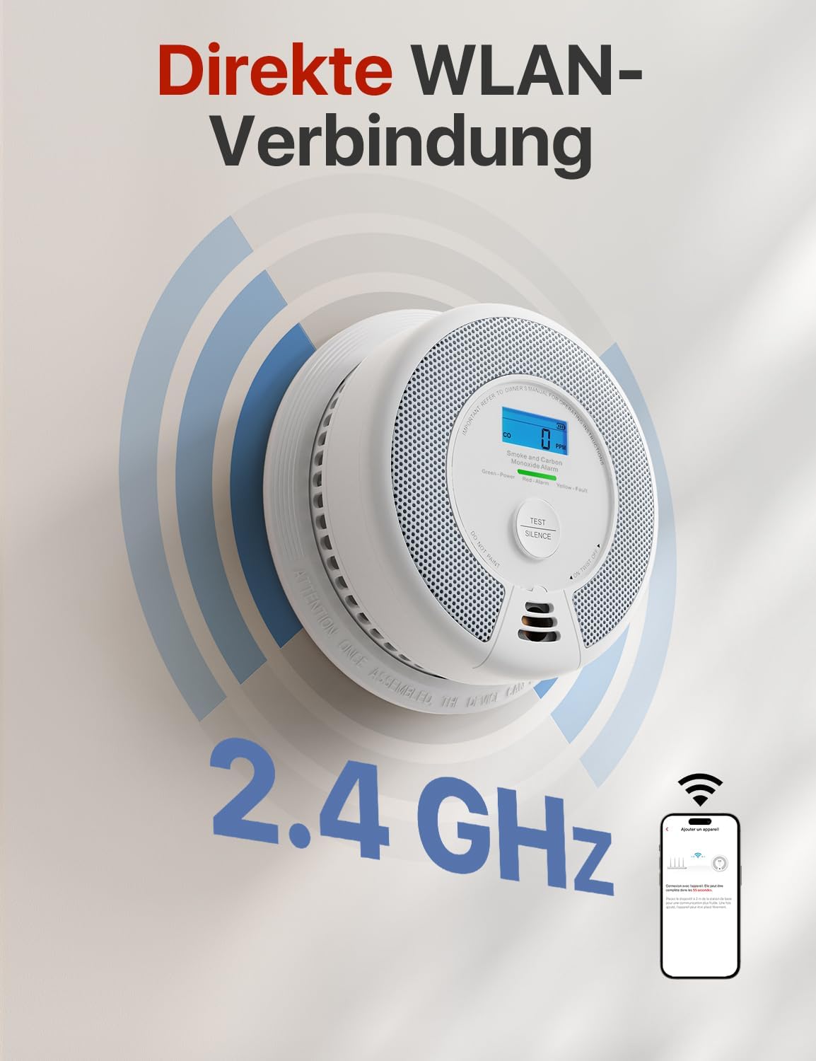 X-Sense WLAN-Rauch- und Kohlenmonoxidmelder mit austauschbarer Batterie, intelligenter Kombinationsmelder, kompatibel mit der X-Sense Home Security App, SC07-WX, 1 Stück – Bild 6