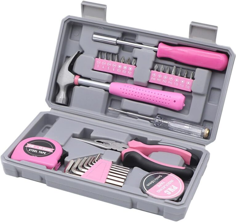 Professionelles 29-Werkzeug-Set aus Metall mit Hammer, Sechskantschlüssel, Zange und Box für Heimwerkerarbeiten, Haushaltswerkzeug-Set für Zuhause
