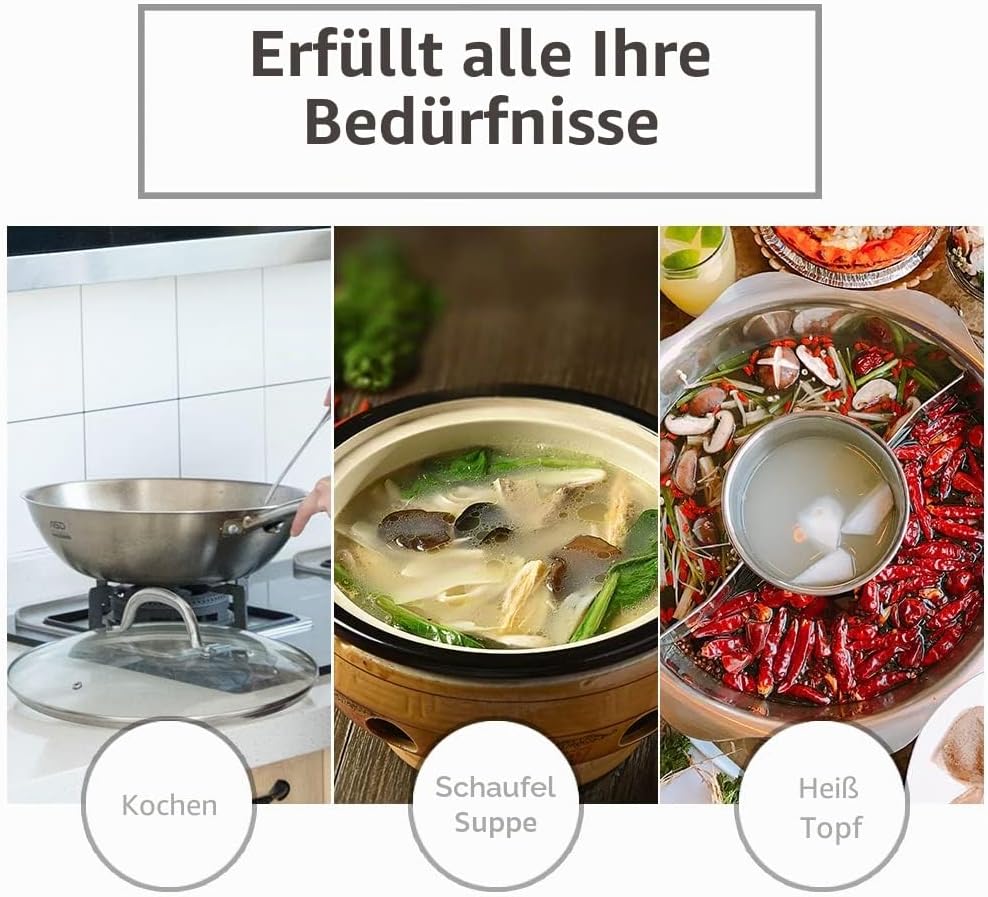 Newness Suppenkelle, Schöpfkelle & Schöpfkelle aus Edelstahl (rostfrei, hitzebeständig), Kochlöffel mit ergonomisch abgerundetem Vakuumgriff für die Küche, ideale Küchenutensilien & Küchenhelfer, 13,7 Zoll – Bild 6