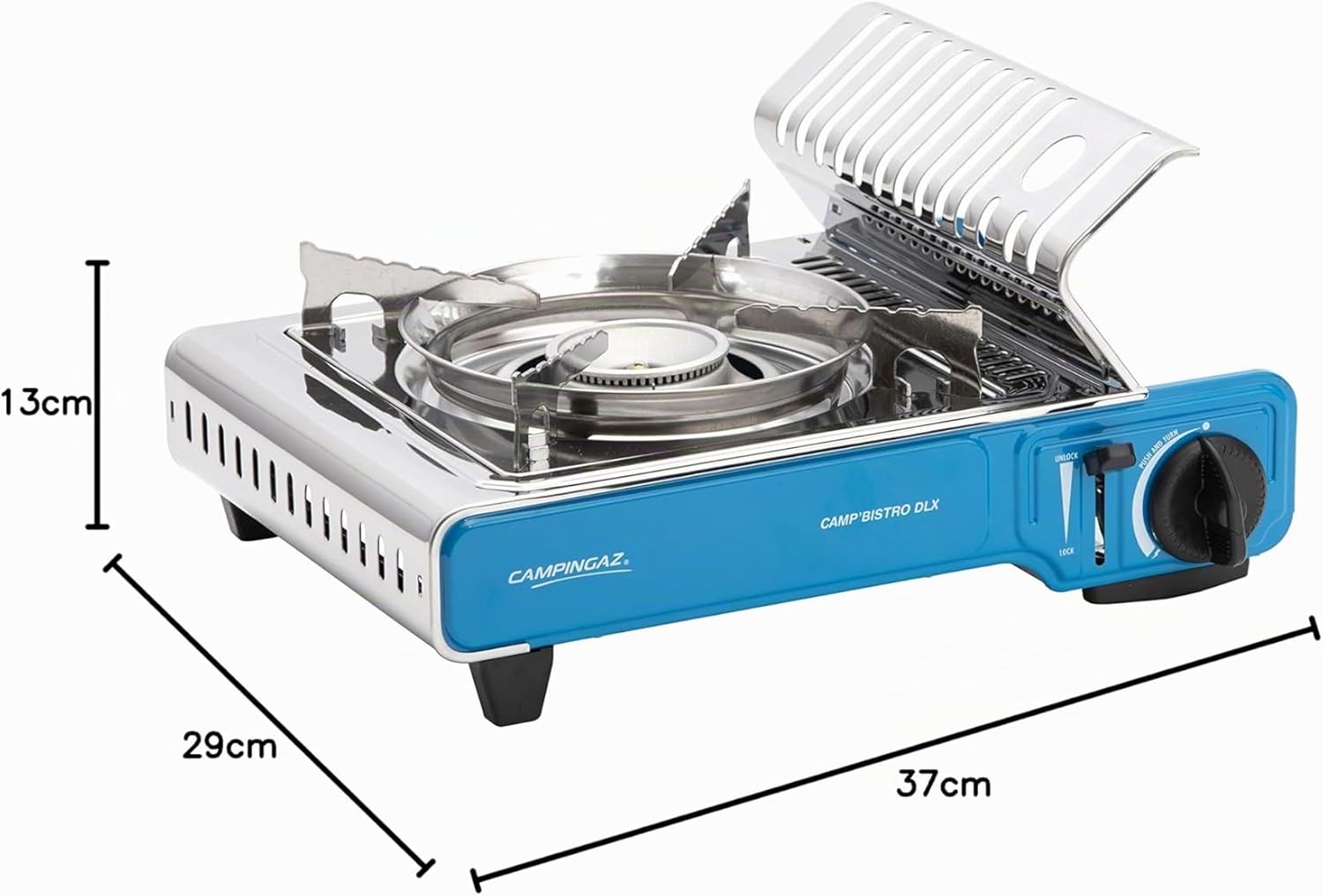Campingaz Camp Bistro DLX, kompaktes Outdoor-Gas/Gaskartuschen/Campingkocher, Camp Bistro DLX, 1 Glühbirne, 2200 Watt, mit Überhitzungsschutz und Tragetasche – Bild 11