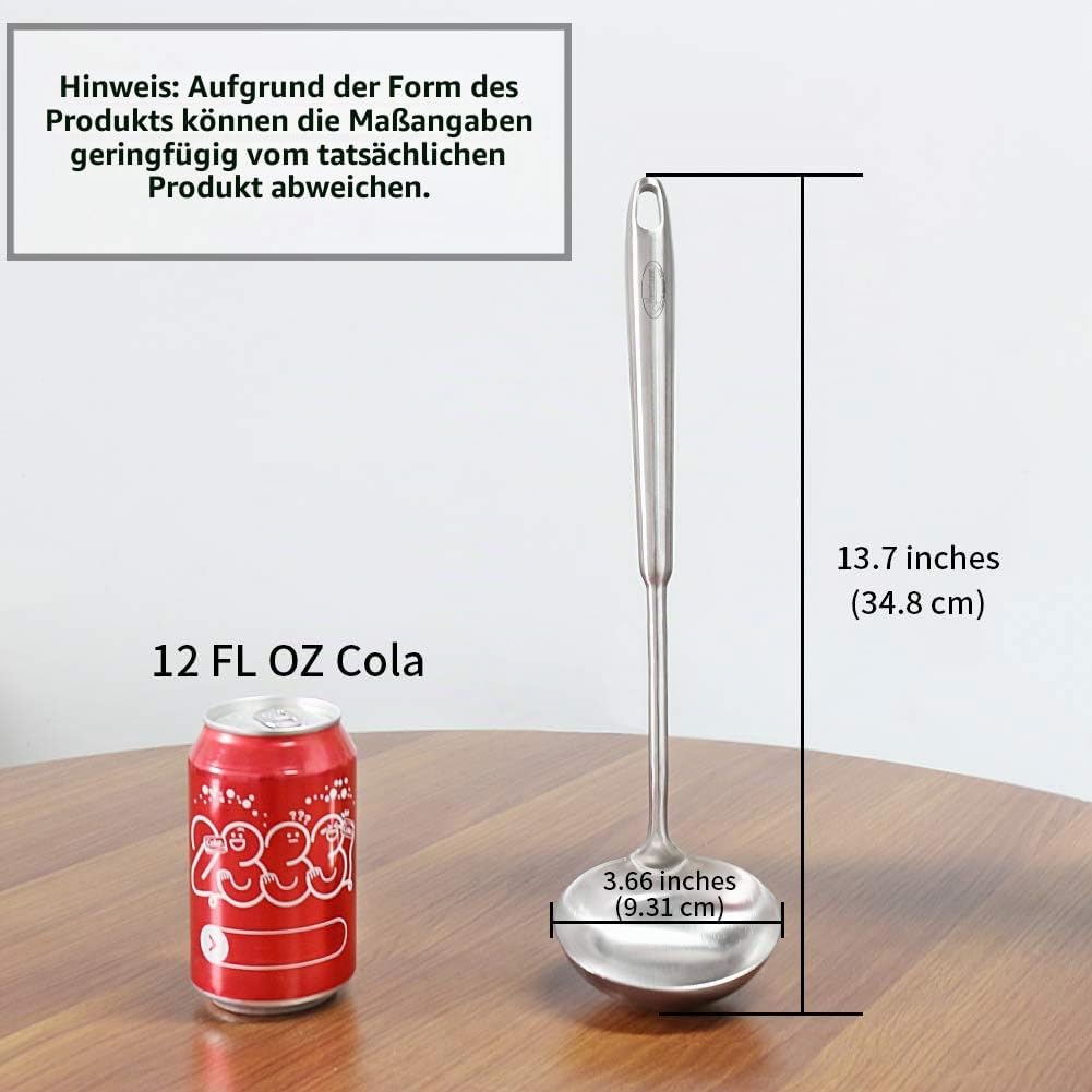 Newness Suppenkelle, Schöpfkelle & Schöpfkelle aus Edelstahl (rostfrei, hitzebeständig), Kochlöffel mit ergonomisch abgerundetem Vakuumgriff für die Küche, ideale Küchenutensilien & Küchenhelfer, 13,7 Zoll – Bild 7
