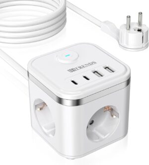 Steckdosenwürfel mit USB, 3-fach M...