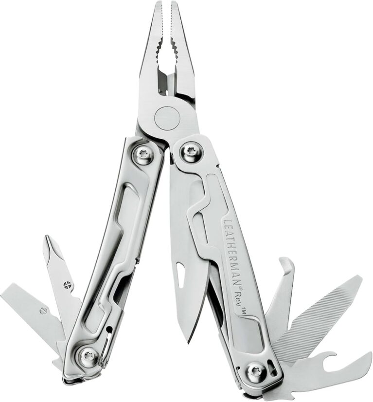 LEATHERMAN Rev, Kompaktes Multitool mit Paketöffner und Schraubendreher, Silber, LT175