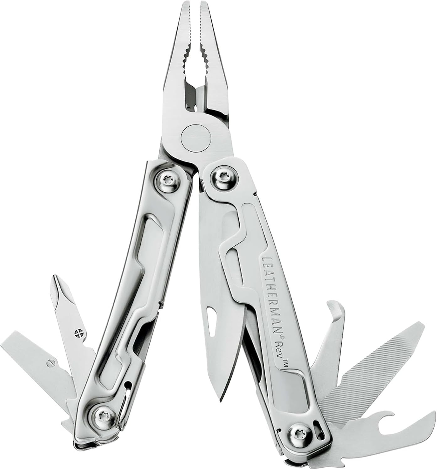 LEATHERMAN Rev, Kompaktes Multitool mit Paketöffner und Schraubendreher, Silber, LT175