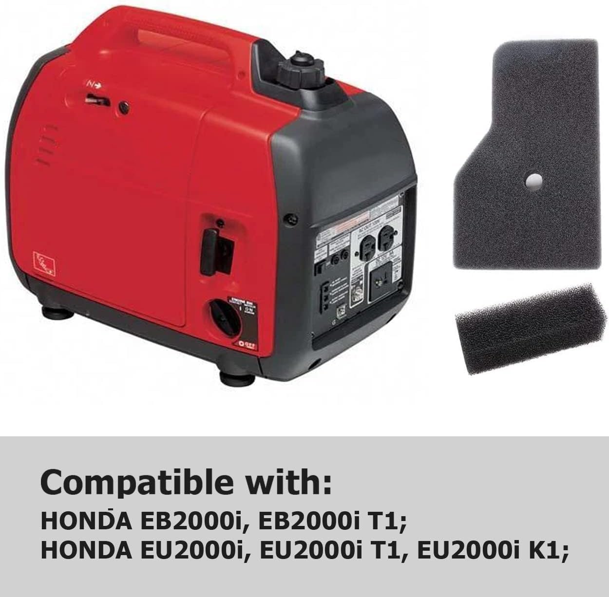 2er-Pack Luftfilter-Set für Honda EU22i EU20i EU2200i EU2000i EB2000i Serie Stromgenerator, ADEFOL Luftfilter mit Zündkerzen-Zubehörset ersetzt 17211-Z07-000 und 17218-Z07-000 – Bild 2