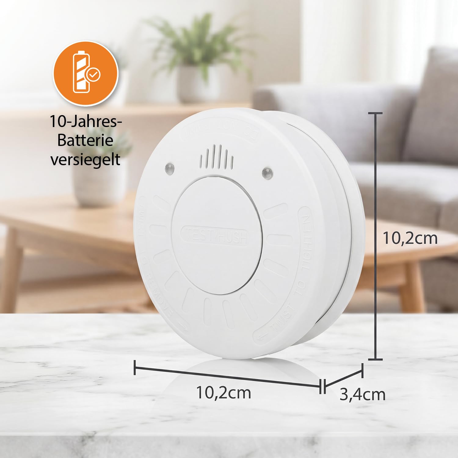 Smartwares Rauchmelder – 10 Jahre Batterielaufzeit, Q-Qualitätssiegel, Prüfschlüssel, 85 dB, RM520 – Bild 5