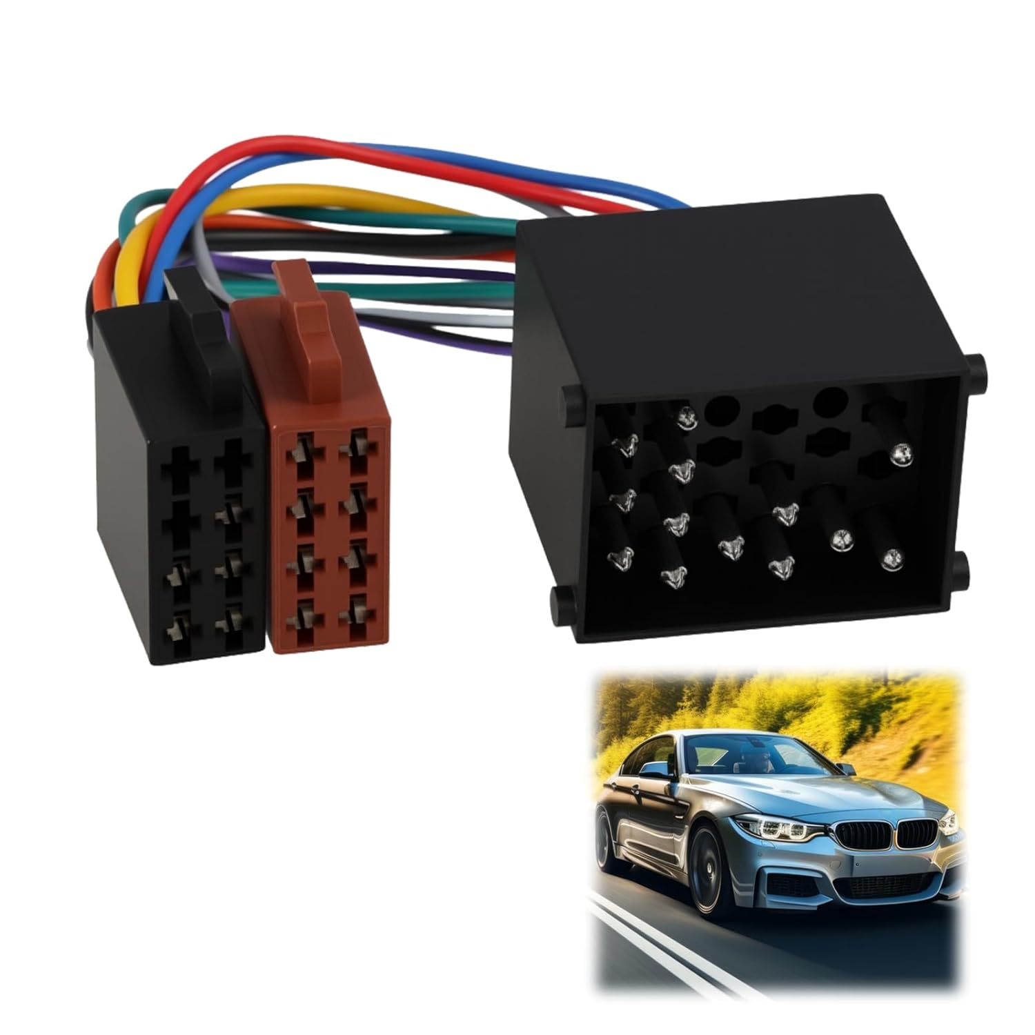 A164 Autoradio-Adapter, 17-poliger ISO-Stecker – kompatibel mit E30, E39, E36, E46 – Plug-and-Play-Autoradio-Adapter