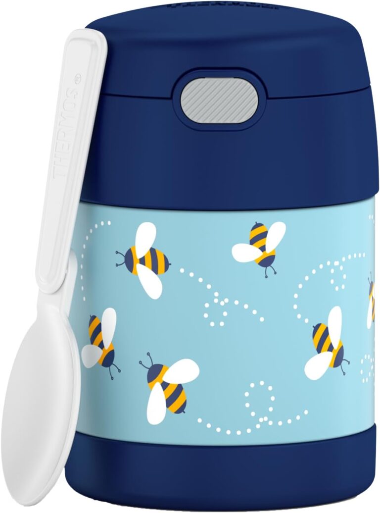 RMOVR THERMOS Kids FUNTAINER FOOD JAR 0,30 L, Bienen, Thermo-Speisebehälter mit Löffel für Kinder, 5 Stunden heiß / 7 Stunden kalt, absolut auslaufsicher für Suppe, Müsli, Pause