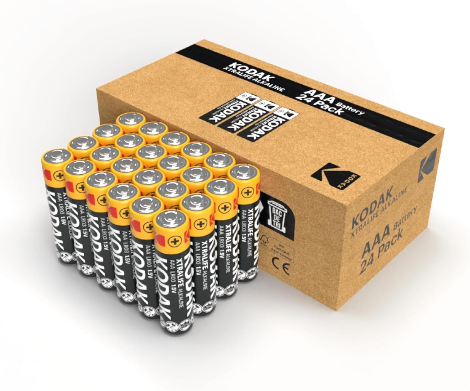 Kodak Xtralife AAA-Batterien 24er-Pack, Triple-A-Alkali-LR03-1,5-V-Batteriesatz, ideal für Haushaltsuhren, Fernbedienungen, kabelloses Spielzeug und Elektronik | 109 % mehr Leistung, 10 Jahre Haltbarkeit, fortschrittlicher Auslaufschutz, Hochleistungsbatterien – Bild 9