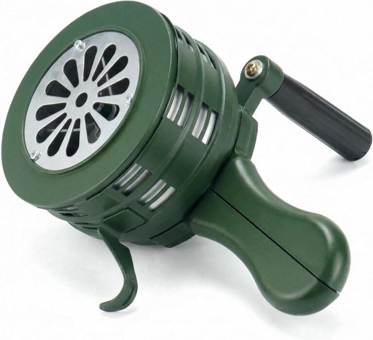 QWORK Handkurbel-Sirene, Küstenwache-Handsirene, 110 dB Aluminiumlegierung, Alarm-Megaphon für Fabriken, Schulen und öffentliche Plätze