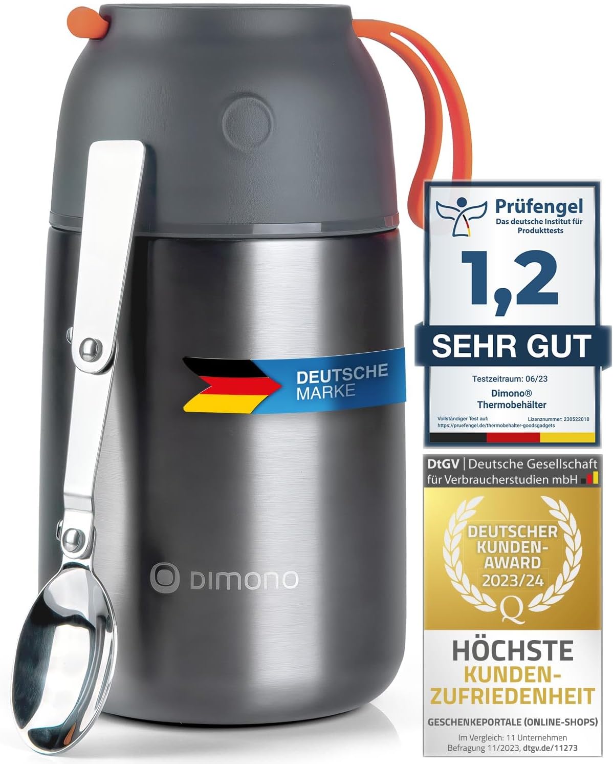 Dimono Thermobehälter Warmhaltebehälter, Lunchbox To-Go Lebensmittelbehälter, Lebensmittelbehälter aus Edelstahl (700 ml)