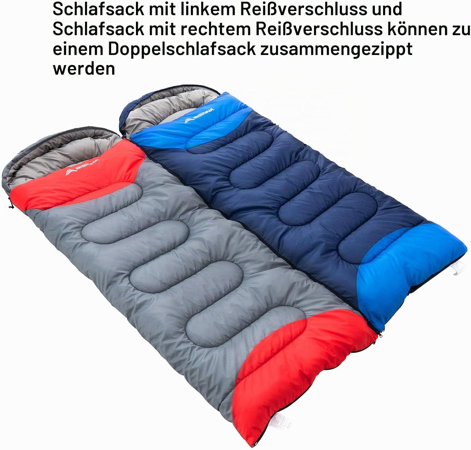 BISINNA Schlafsack 1,9 kg, 4 Jahreszeiten, wasserdichter, warmer Deckenschlafsack mit Kompressionsbeutel für Erwachsene, Damen, Herren, Outdoor-Camping, Wandern – Bild 7