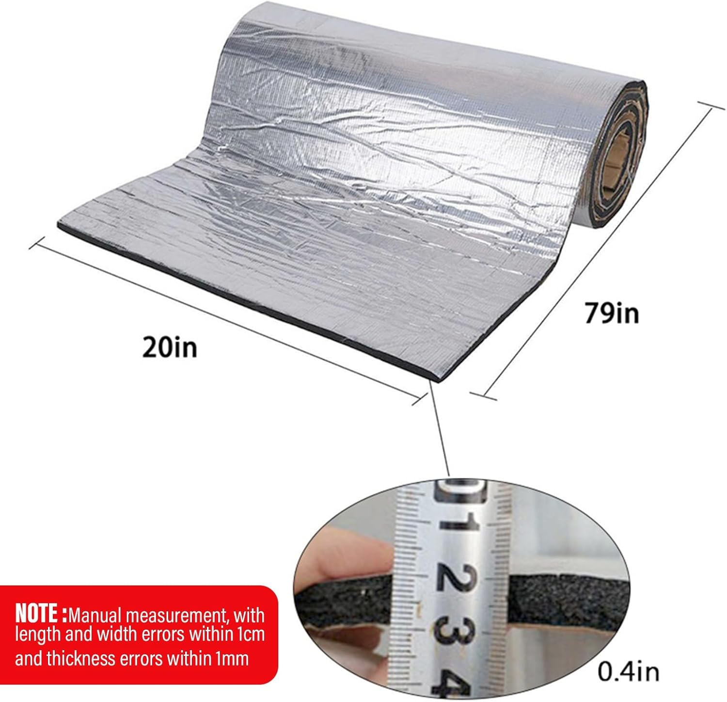 Baketron 10mm Dämmmatte Auto Selbstklebende Schallschutzmatte Dämmmatte, Schalldämmmattenrolle, Feuerfest, Feuchtigkeitsbeständig, Wasserdicht, 200cm x 50cm – Bild 3