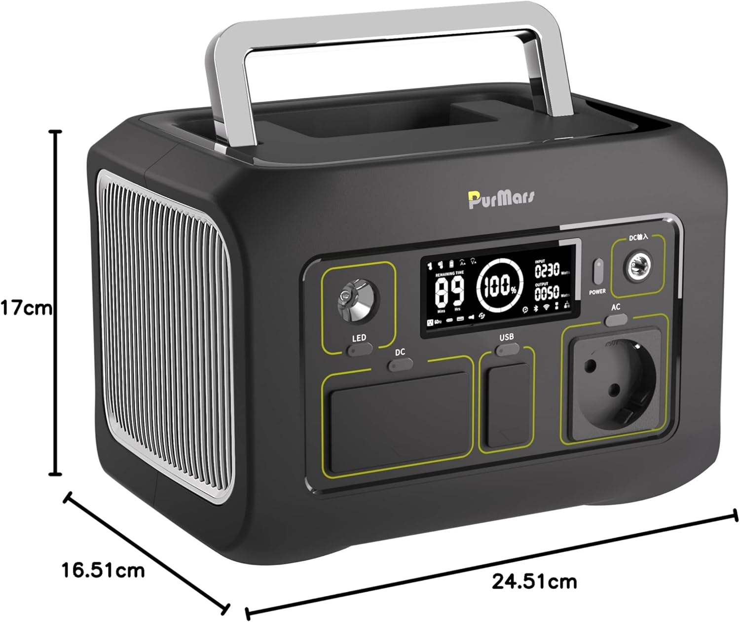 Powerbank Power Station 300 W (max. 500 W), 288 Wh (90.000 mAh), tragbare Powerbank mit 230 V reinem Sinus-Wechselstrom, LiFePO4-Akku-Kraftwerk, geeignet für Outdoor-Camping, Reisen und Notfälle – Bild 9