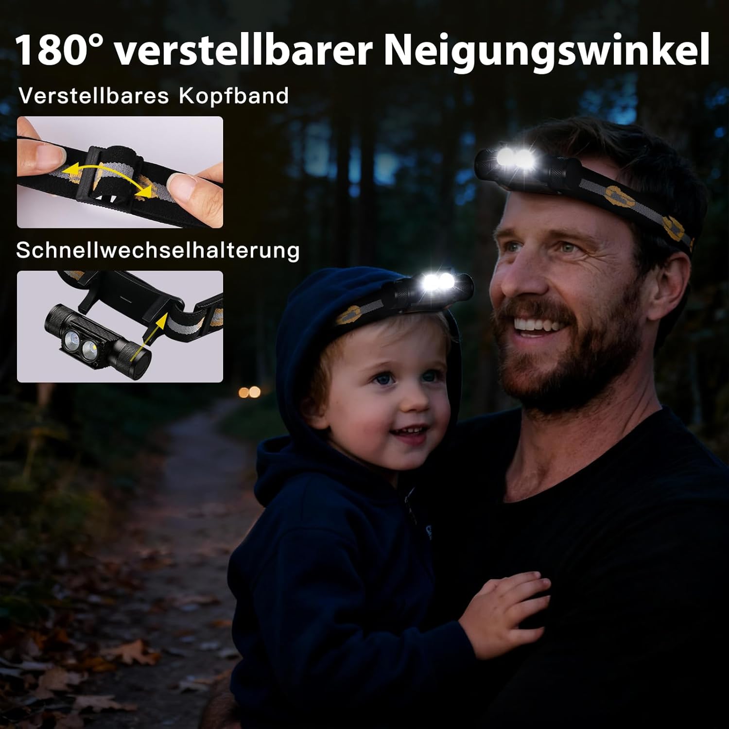 Sofirn H25S 1200LM Stirnlampe LED wiederaufladbar über USB-C, superhelle Stirnlampe mit 5 Modi, leicht und IPX6 wasserdicht für Arbeit, Wandern, Outdoor – Bild 4
