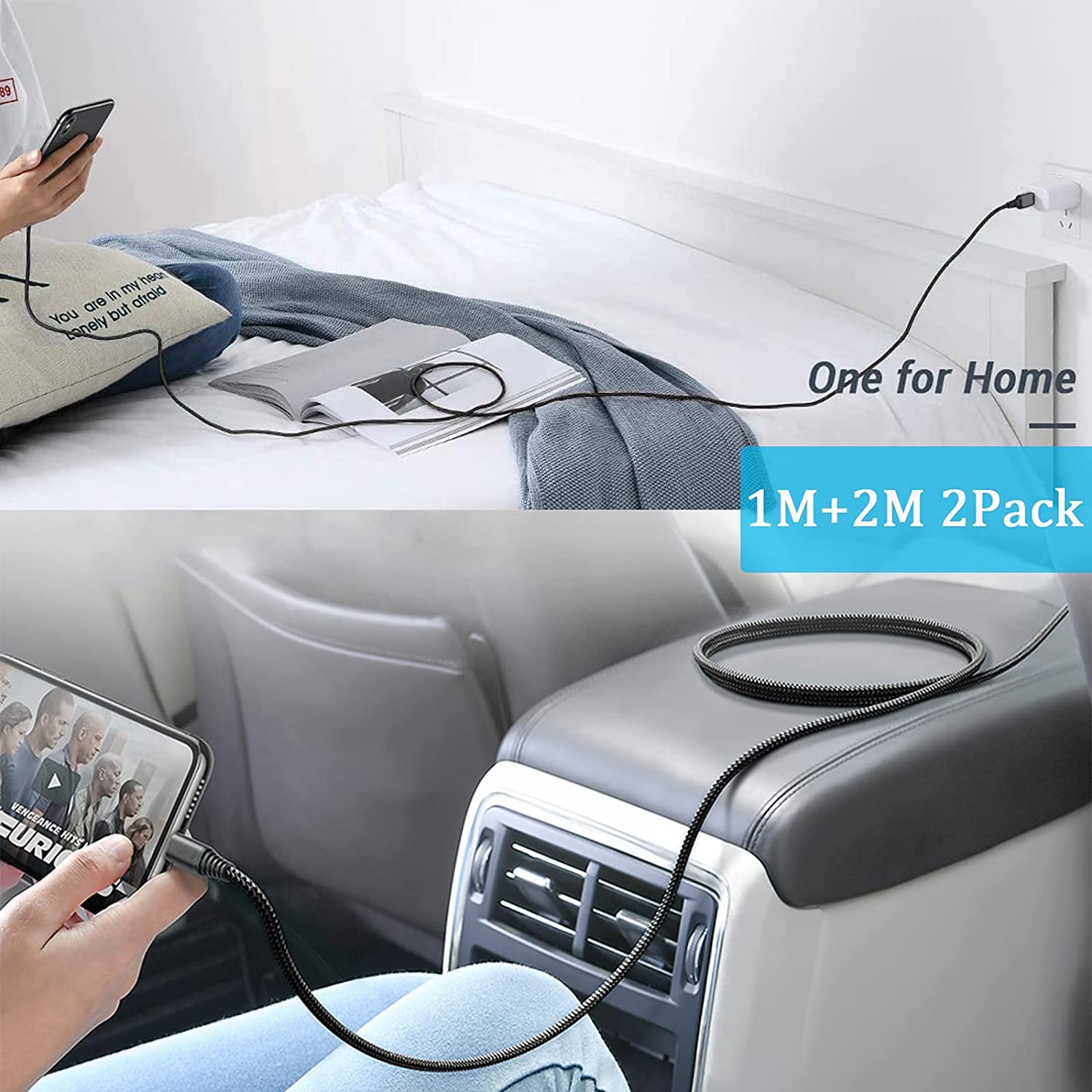 iPhone-Ladekabel, Lightning-Kabel (2er-Pack 2 m + 1 m), iPhone-Schnellladekabel, MFi-zertifiziertes iPhone-Kabel, Nylon, schnelles USB-Ladekabel für iPhone 14 Pro 13 Pro Max 12 11 XS Max XR X 8 7 6 6s Plus SE 2020 – Bild 8